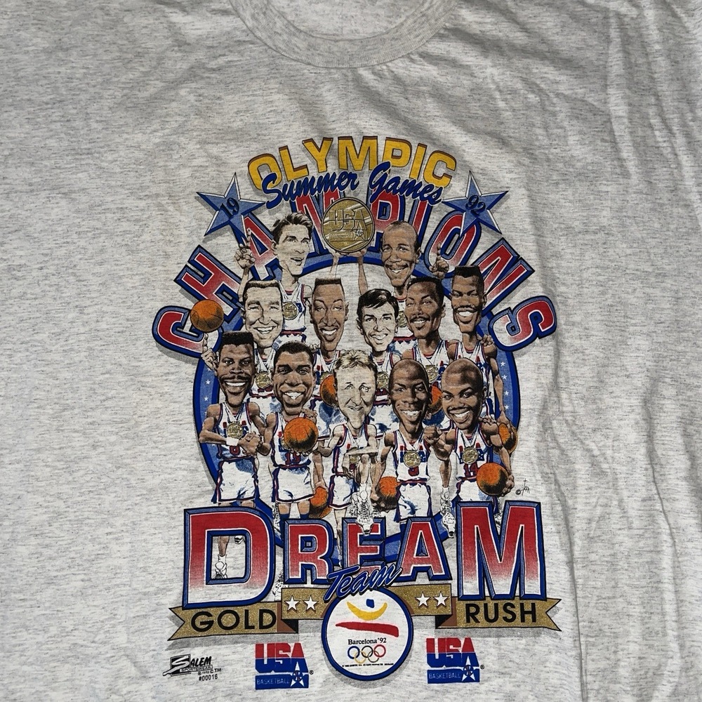 VTG 1992 Dream Team USA Basketball T Shirt 2XL Single Stitch Salem Sportswear